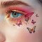 Wrapables Waterproof Glitter Butterfly Temporary Face Tattoos for Women, Eye and Facial Makeup for Parties, Beach, Festivals (10 Sheets)